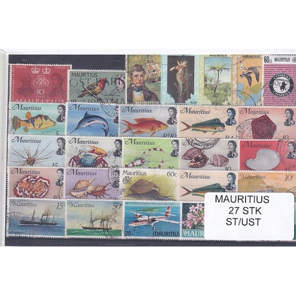 Mauritius Samling - 27 Stk. Stemplet/Ustemplet