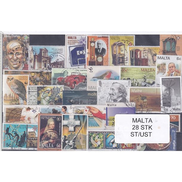 Malta Samling - 28 Stk. Stemplet/Ustemplet
