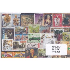 Malta Samling - 28 Stk. Stemplet/Ustemplet