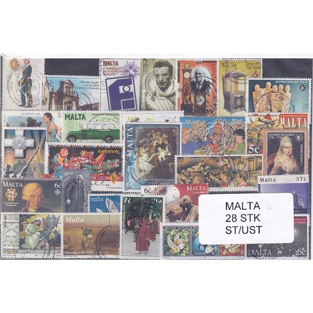 Malta Samling - 28 Stk. Stemplet/Ustemplet