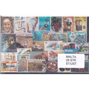 Malta Samling - 28 Stk. Stemplet/Ustemplet