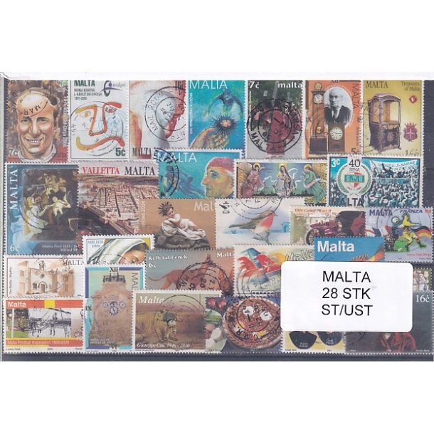 Malta Samling - 28 Stk. Stemplet/Ustemplet