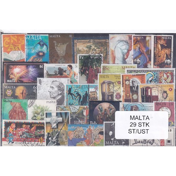 Malta Samling - 29 Stk. Stemplet/Ustemplet