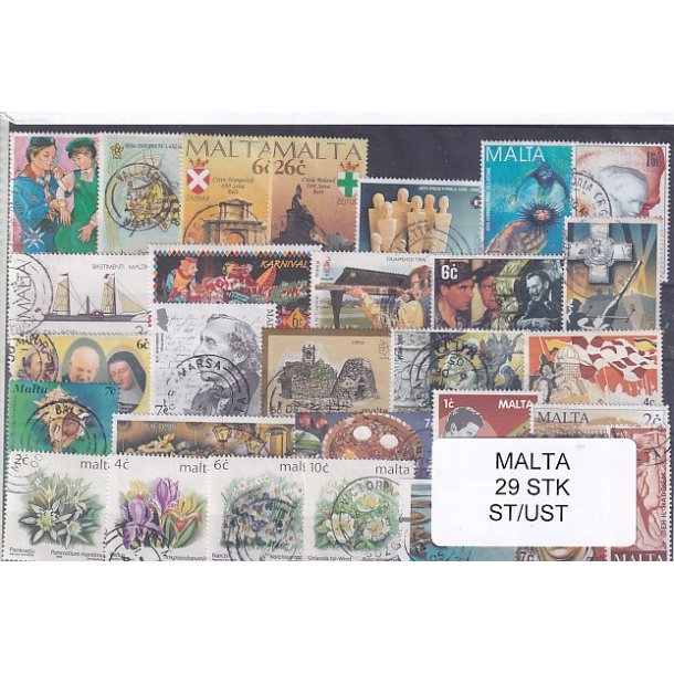 Malta Samling - 29 Stk. Stemplet/Ustemplet
