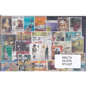 Malta Samling - 29 Stk. Stemplet/Ustemplet