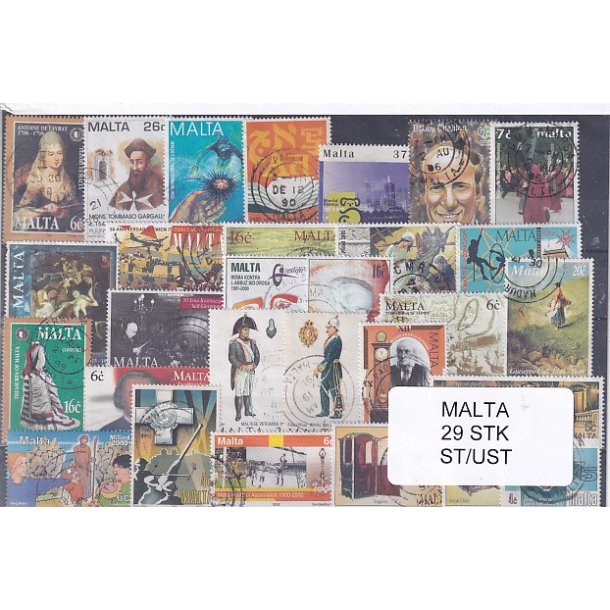 Malta Samling - 29 Stk. Stemplet/Ustemplet