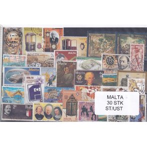 Malta Samling - 30 Stk. Stemplet/Ustemplet