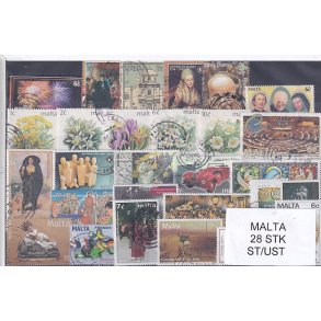 Malta Samling - 28 Stk. Stemplet/Ustemplet