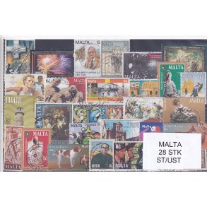 Malta Samling - 28 Stk. Stemplet/Ustemplet