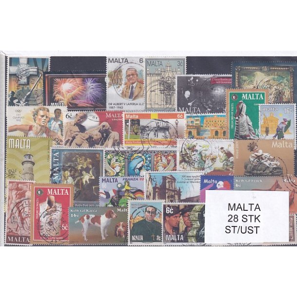 Malta Samling - 28 Stk. Stemplet/Ustemplet