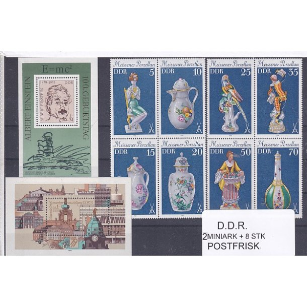 D.D.R Samling - 3 Stk. Miniark - 6 Stk. - Postfrisk