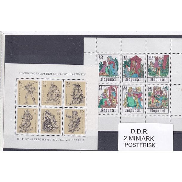 D.D.R Samling - 2 Stk. Miniark - Postfrisk