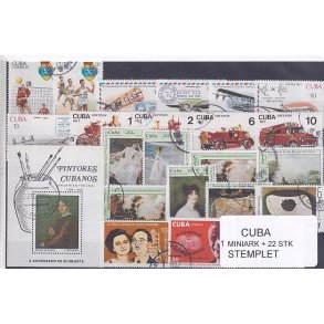 Cuba Samling - 1 Miniark + 22 stk Stemplet