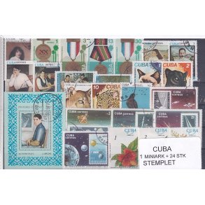Cuba Samling - 1 Miniark + 24 stk Stemplet
