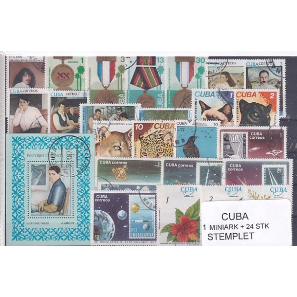 Cuba Samling - 1 Miniark + 24 stk Stemplet