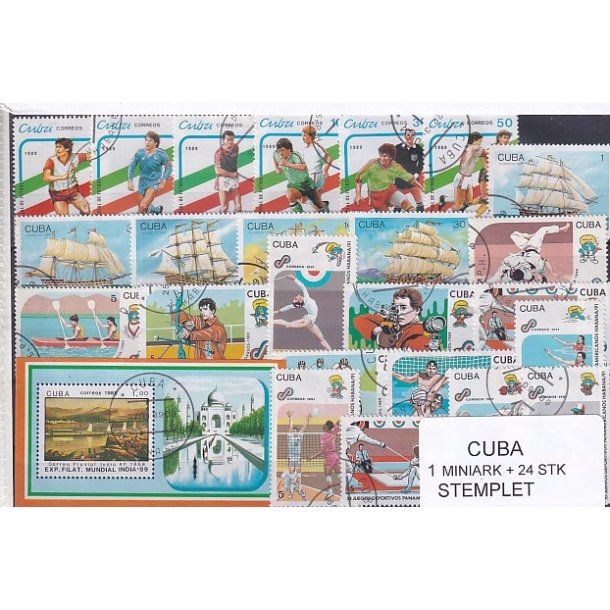 Cuba Samling - 1 Miniark + 24 stk Stemplet
