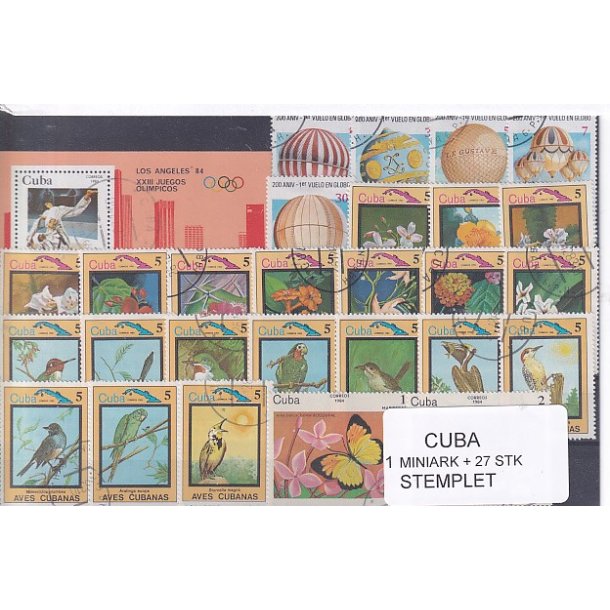 Cuba Samling - 1 Miniark + 27 stk Stemplet