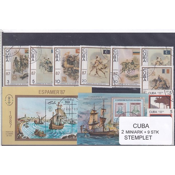 Cuba Samling - 2 Miniark + 9 stk Stemplet