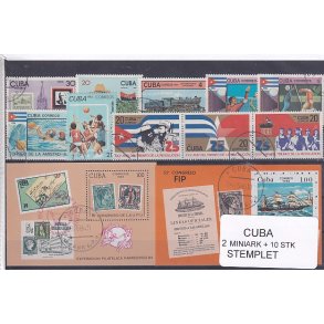 Cuba Samling - 2 Miniark + 10 stk Stemplet