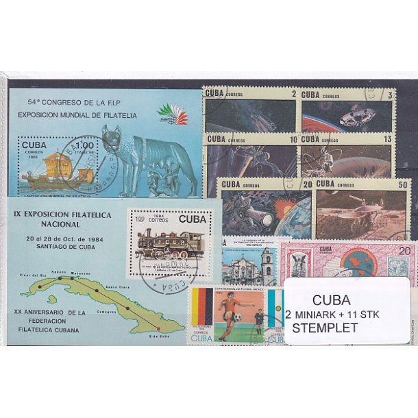 Cuba Samling - 2 Miniark + 11 stk Stemplet
