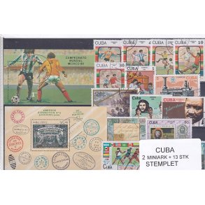 Cuba Samling - 2 Miniark + 13 stk Stemplet
