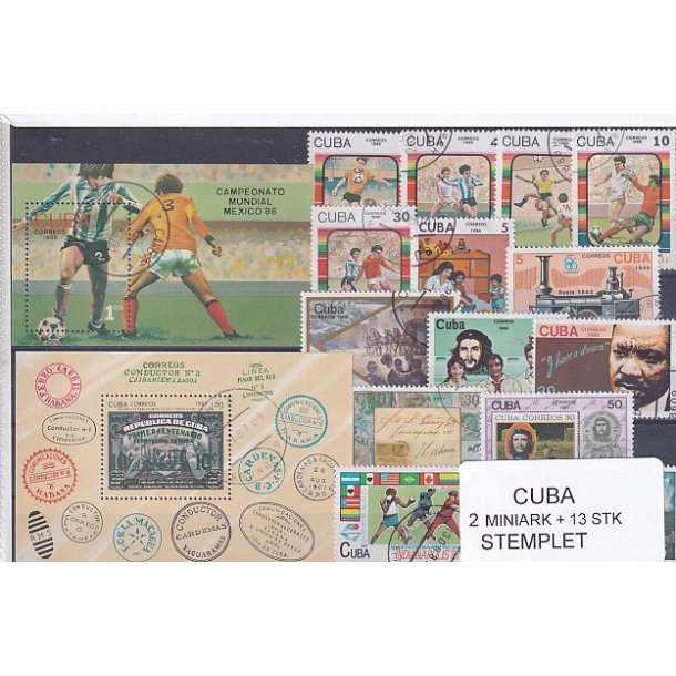 Cuba Samling - 2 Miniark + 13 stk Stemplet