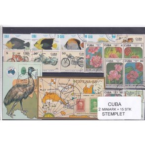 Cuba Samling - 2 Miniark + 15 stk Stemplet