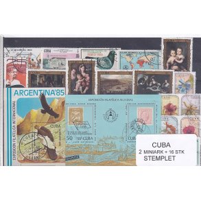 Cuba Samling - 2 Miniark + 16 stk Stemplet