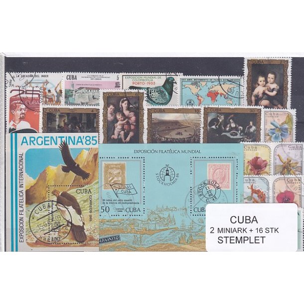 Cuba Samling - 2 Miniark + 16 stk Stemplet