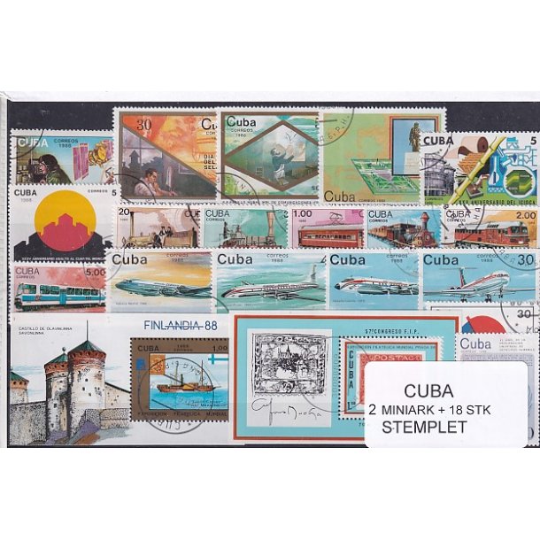 Cuba Samling - 2 Miniark + 18 stk Stemplet