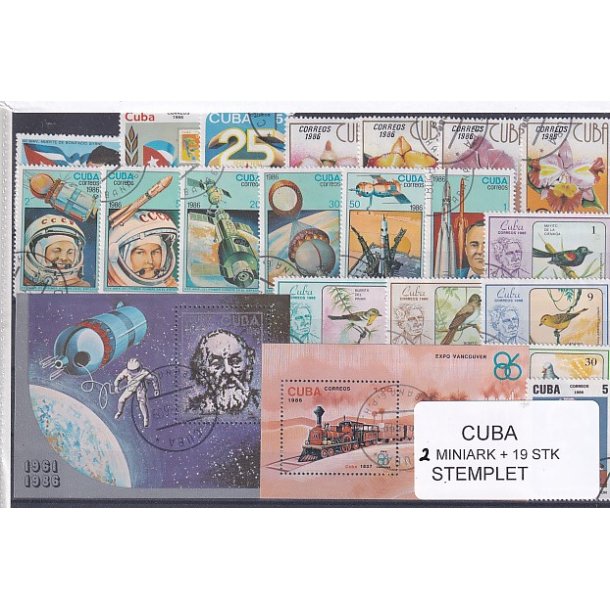Cuba Samling - 2 Miniark + 19 stk Stemplet