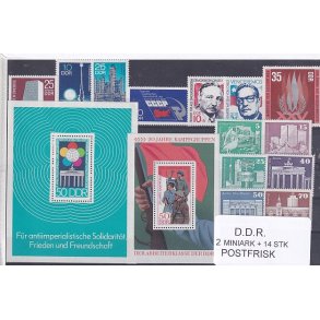 D.D.R Samling - 2 Stk. Miniark - 14 Stk. - Postfrisk