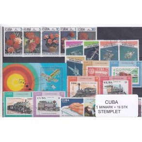 Cuba Samling - 1 Miniark + 19 stk Stemplet