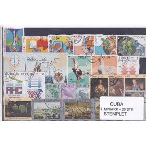 Cuba Samling - 1 Miniark + 20 stk Stemplet