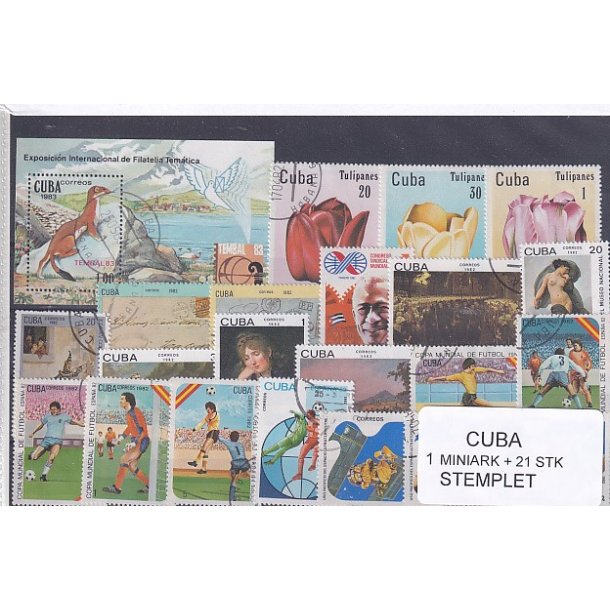 Cuba Samling - 1 Miniark + 21 stk Stemplet