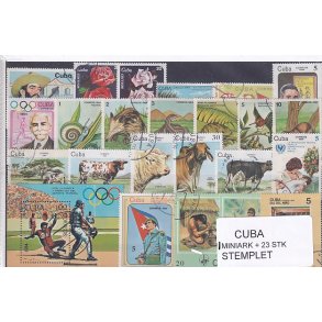 Cuba Samling - 1 Miniark + 23 stk Stemplet