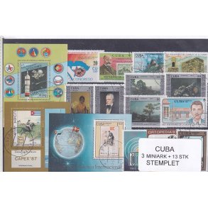 Cuba Samling - 2 Miniark + 13 stk Stemplet