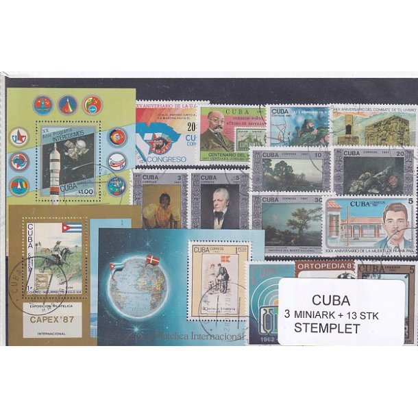 Cuba Samling - 2 Miniark + 13 stk Stemplet
