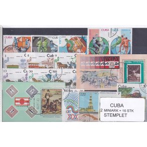 Cuba Samling - 2 Miniark + 16 stk Stemplet