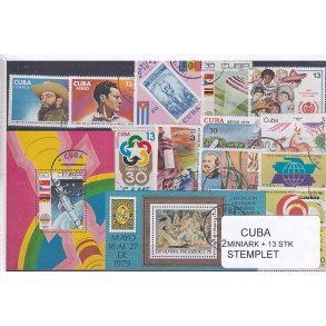 Cuba Samling - 2 Miniark + 13 stk Stemplet