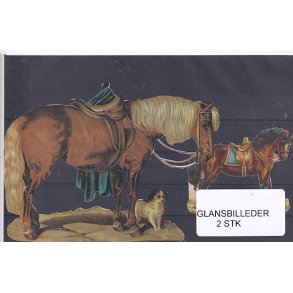 Glansbilleder - Heste - 2 Stk. 
