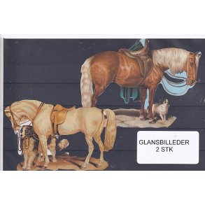 Glansbilleder - Heste - 2 Stk. 