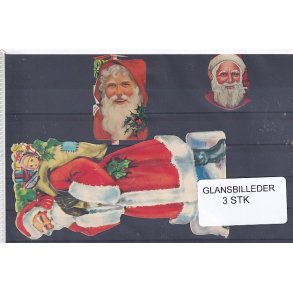 Glansbilleder - Julemnd - 3 Stk 