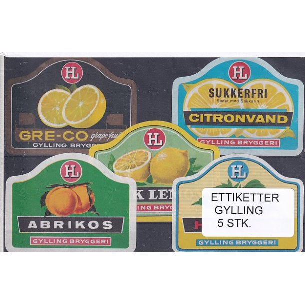Etiketter - Gylling  5 Stk.