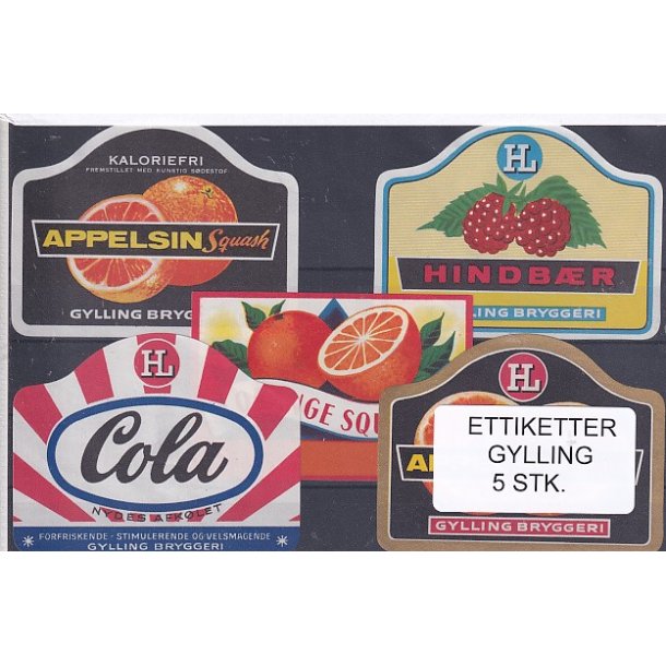 Etiketter - Gylling  5 Stk.