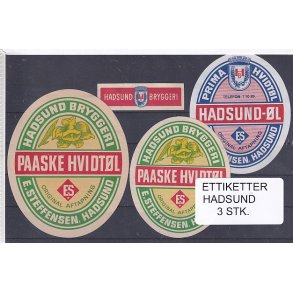 Etiketter - Hadsund -  3 Stk.