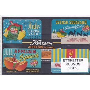Etiketter - Kosmos - Esbjerg - 5 Stk.