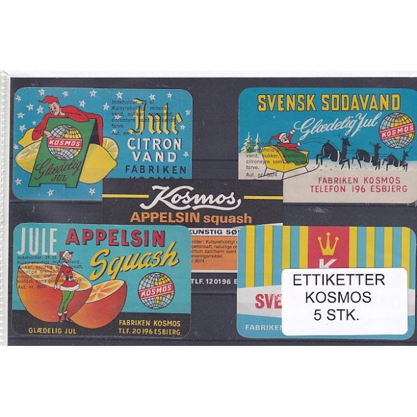 Etiketter - Kosmos - Esbjerg - 5 Stk.