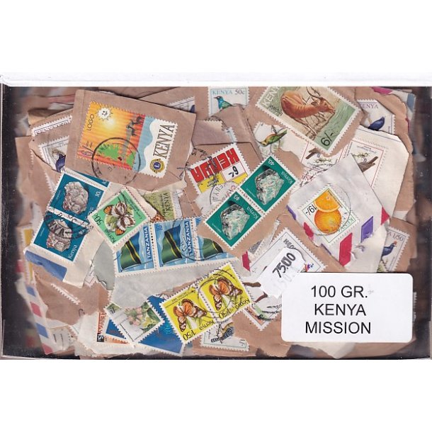 Kenya 100 g. Brevvare m. Billedm�rker.