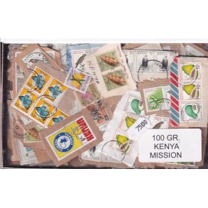 Kenya 100 g. Brevvare m. Billedm�rker.